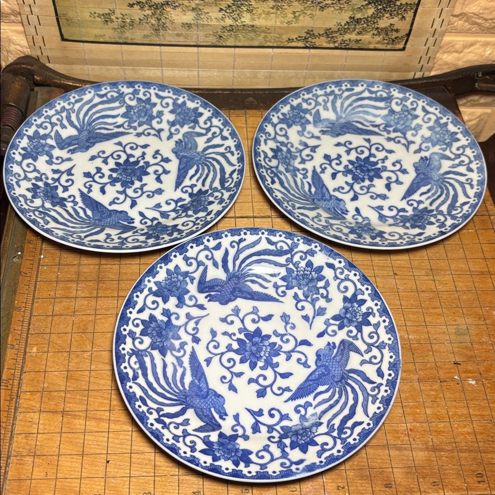 Noritake Howo 6.5” Bread Butter Plates Set of 3 Early to Mid Century Japan